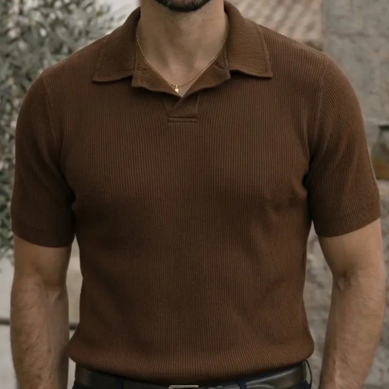 Camisa Camiseta Polo Masculina Texturizada Sem Botão (P ao G3)