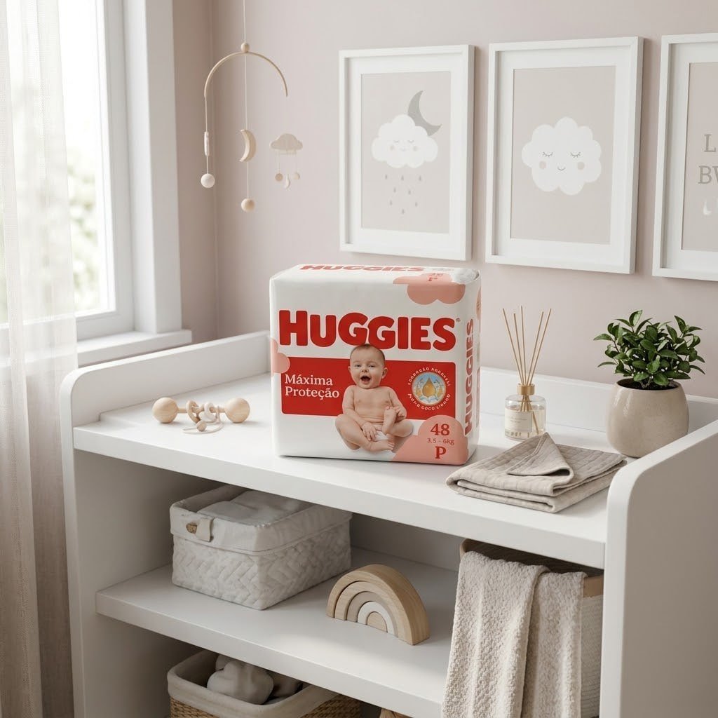 Fralda Descartável Huggies Máxima Proteção Tamanho P 48 unidades
