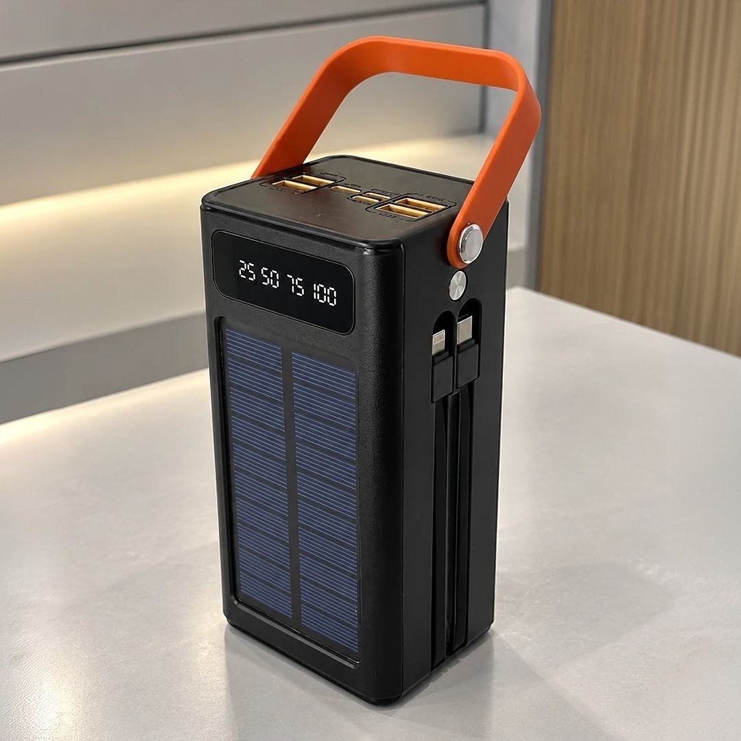 Carregador Portátil Power Bank Solar Turbo 50.000mah Rápido