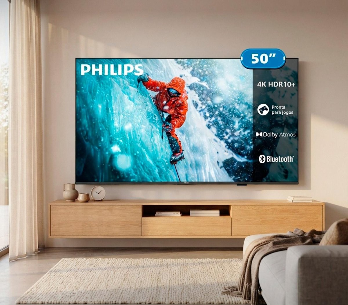 Smart Tv Philips 50" 4k Comando De Voz Bluetooth (50pug7300) ​