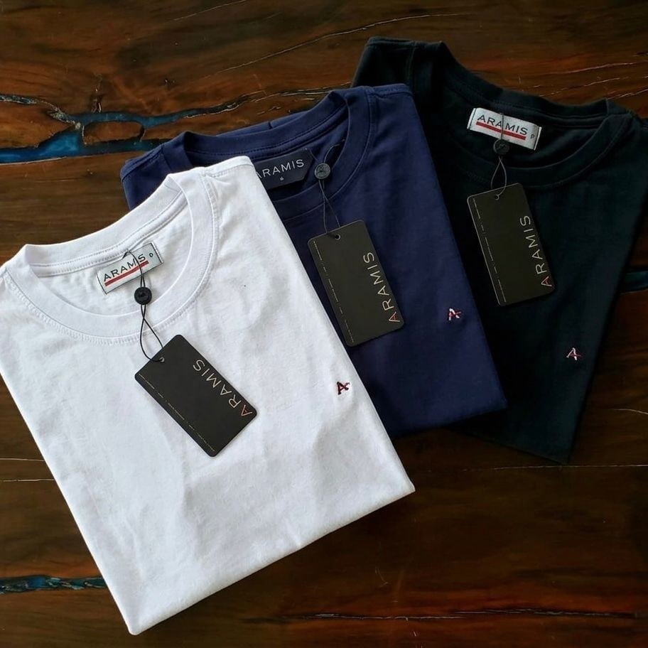 Kit Camisetas Aramis Preta/branca/azul Marinho - Original