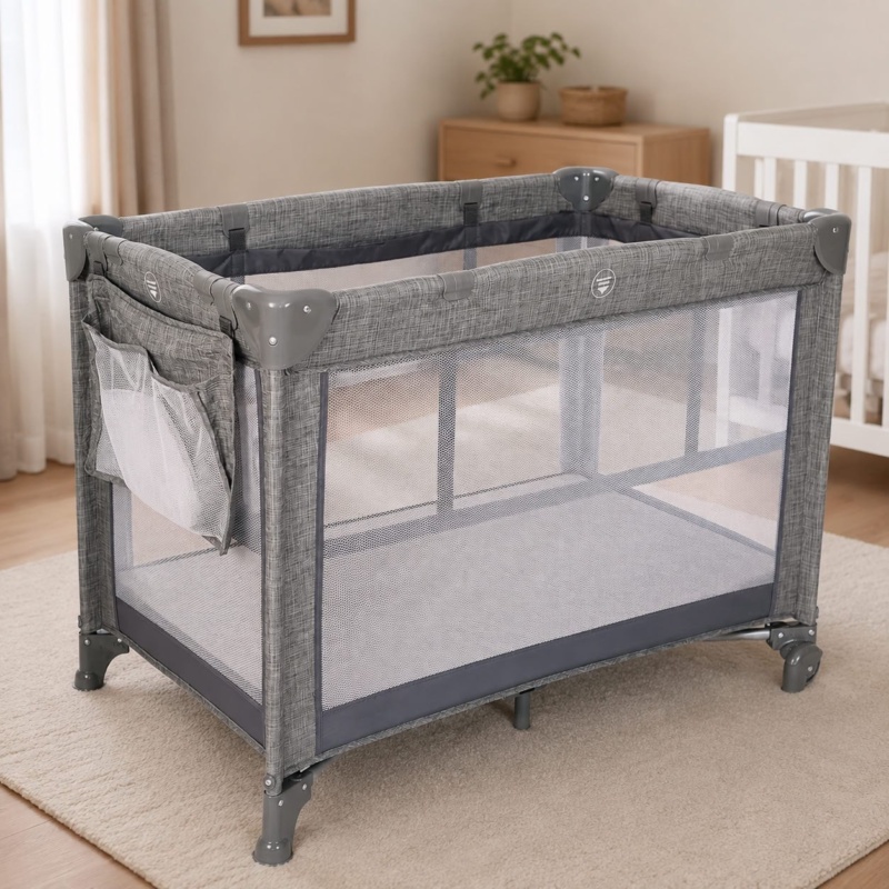 Safety 1st, Berço Mini Play, Grey Denim