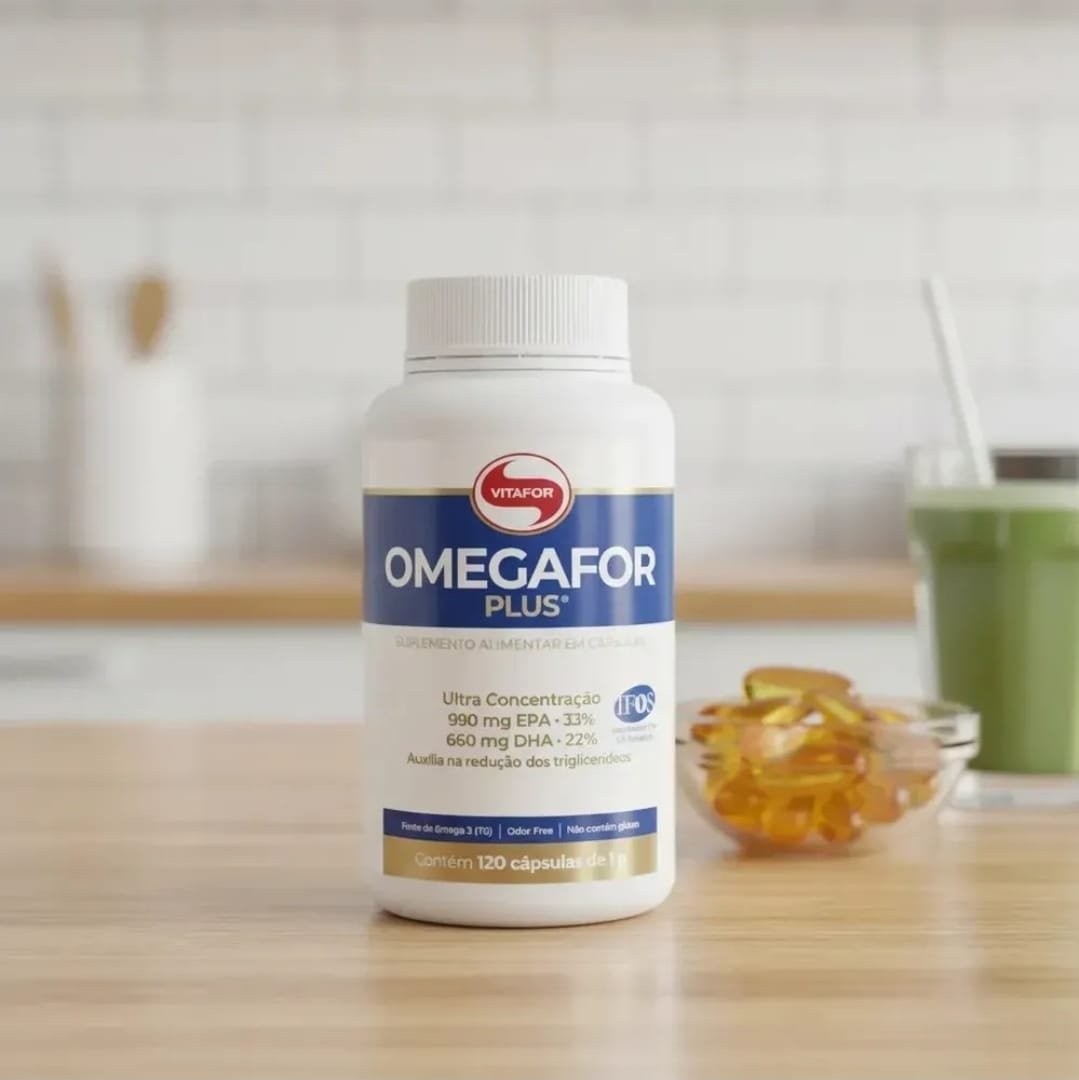 Ômega 3 Omegafor Plus Ultra Concentrado 120 Cápsulas Vitafor Sem Sabor