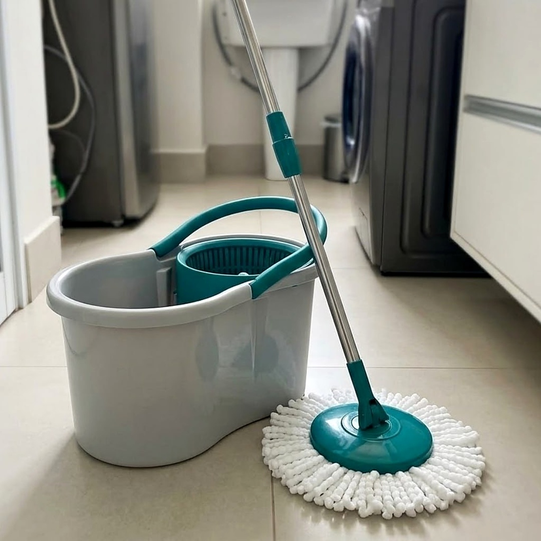 🧹 Mop Giratório + Balde 8 Litros Flash Limp 1 Refil