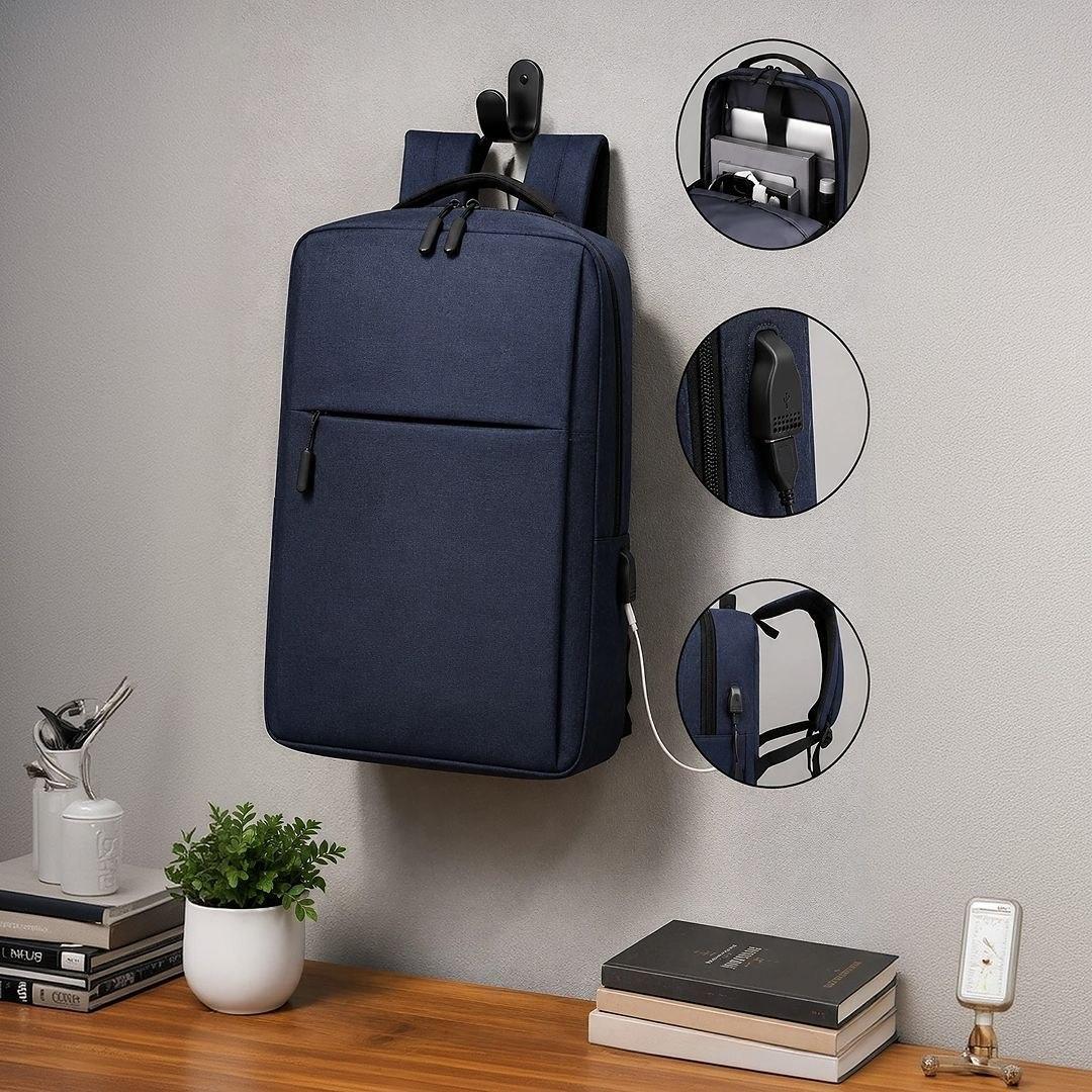 Mochila Impermeável Com Usb Carregador Reforçada Cor Azul - Miran