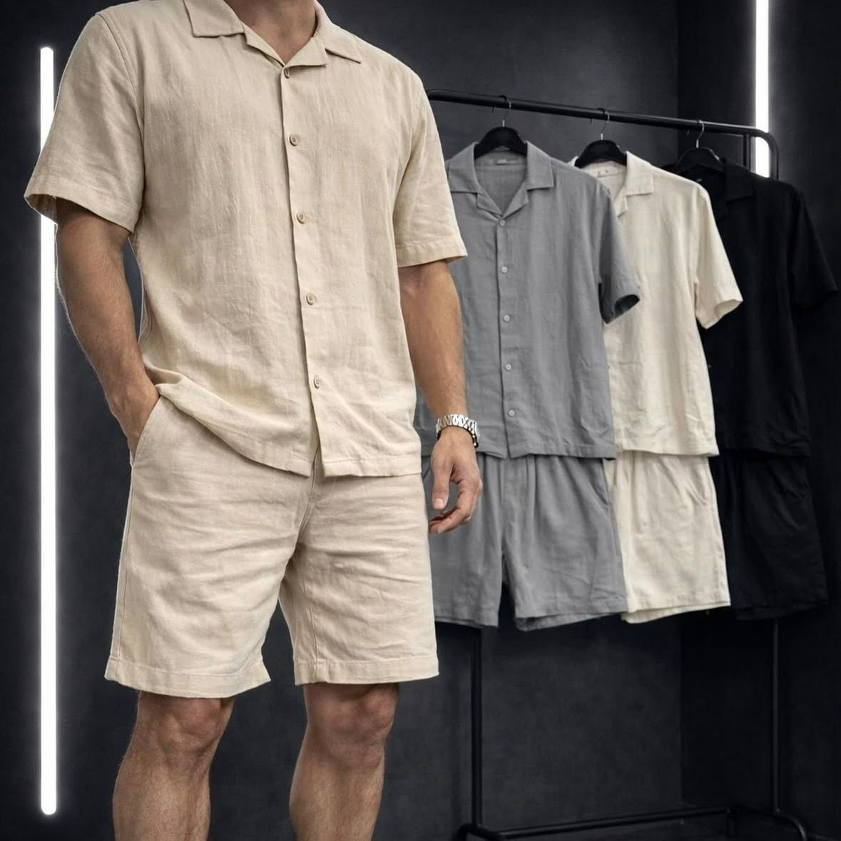 Conjunto Linho Masculino Social Casual Confortável (P ao GG)