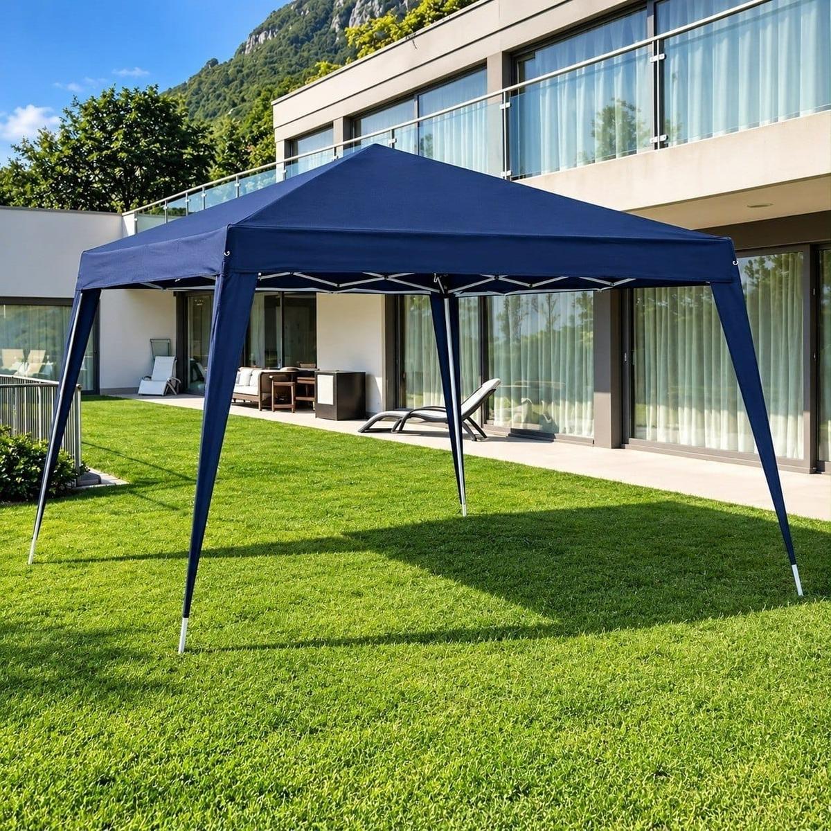 Tenda Gazebo Azul Polietileno 3x3 Metros Desmontável Camping Praia Pésca Usd