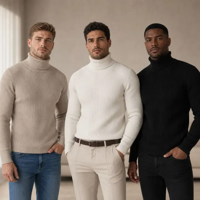 Kit 3 Blusa Cacharrel Gola Alta Masculina Inverno Estiloso (PP ao GG)