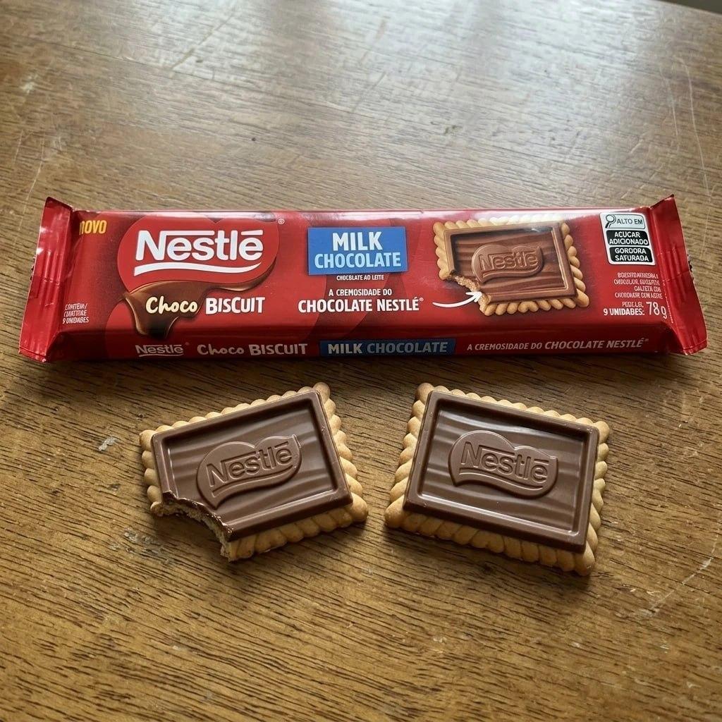 Biscoito com Chocolate Chocobiscuit NESTLÉ Ao Leite 78g