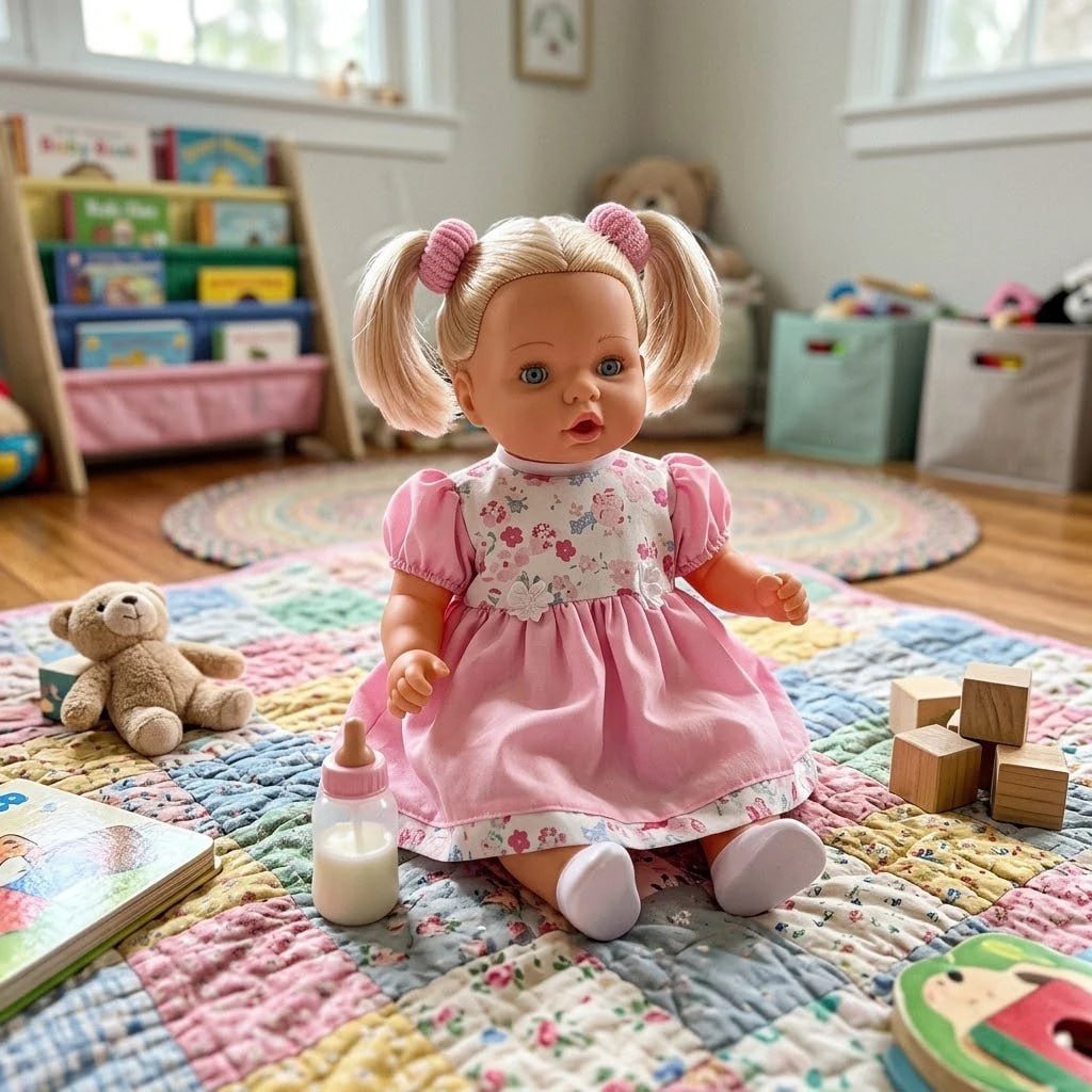 Boneca Angelina Grande Fala 62 Frases Com Mamadeira Mágica Infantil Menina - Milk Brinquedos