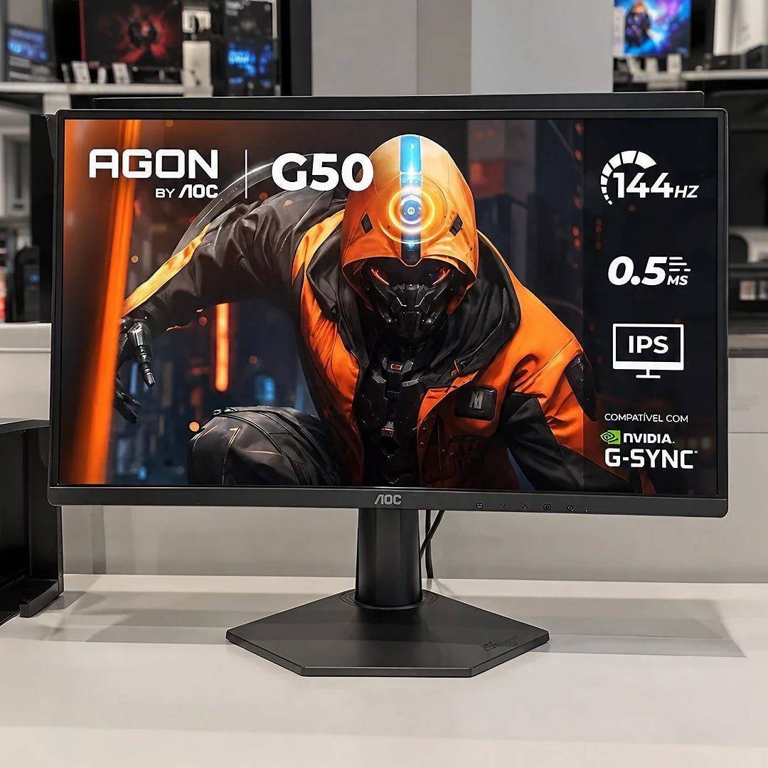 Monitor Gamer AOC AGON G50 24" 144Hz 0,5ms IPS HDR10 G-SYNC 24G50F Preto