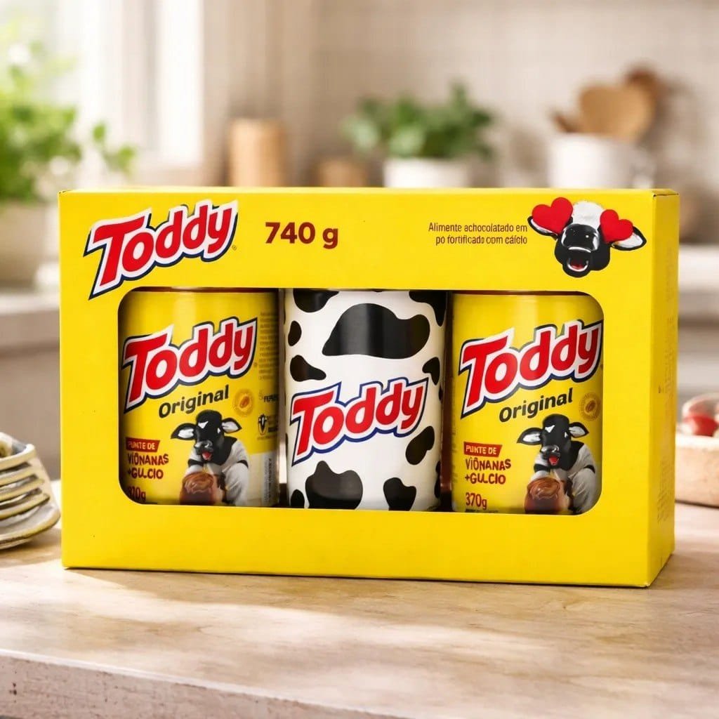 Kit 2 Achocolatados Pó Original Toddy 740g Copo Exclusivo