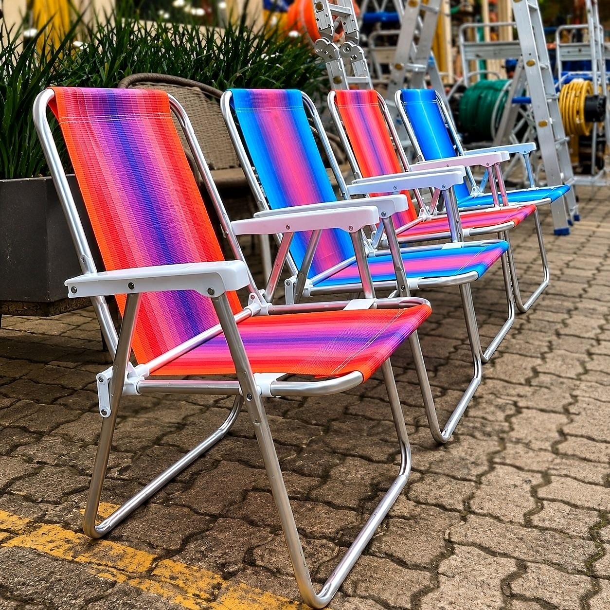 🏖️ Mor Cadeira de Praia Reclinável Alumínio