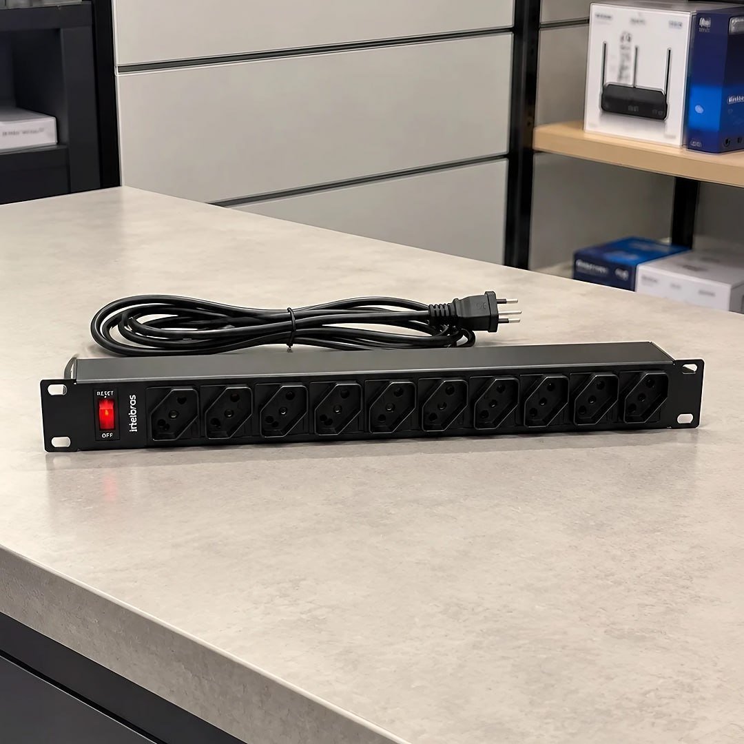 Protetor Eletrônico Com 12 Tomadas Para Rack Epr 212 Intelbras