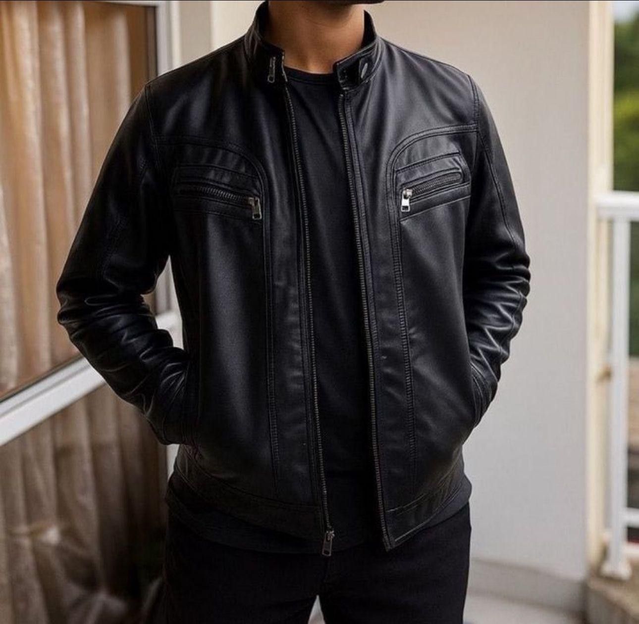 Jaqueta De Couro Masculina Casaco Blusa De Frio Impermeavel (M ao GG)
