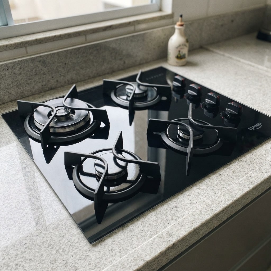Cooktop 4 Bocas Dako Supreme Com Mesa de Vidro e Tripla Chama Preto Bivolt