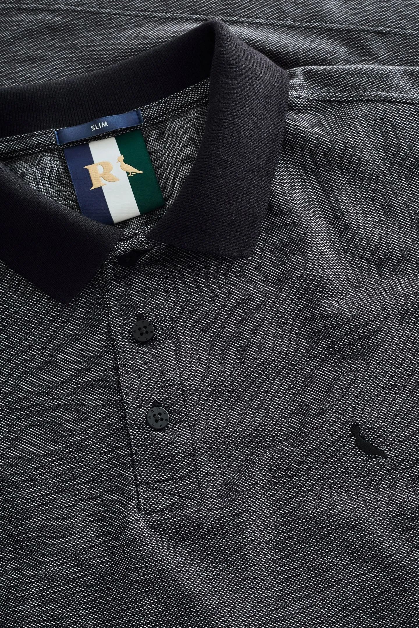 Polo Slim Piquet Denim Reserva