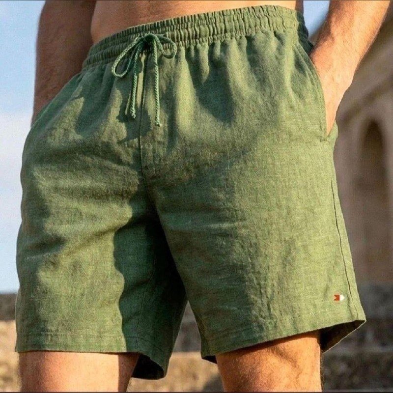 Shorts Linho Masculino Sandrini Casual Verão Confortável