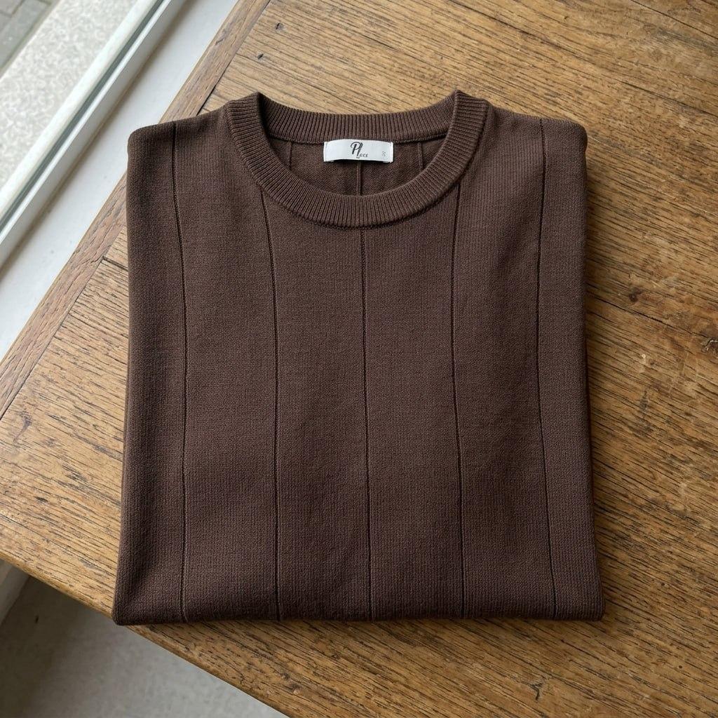 Camiseta Social Masculina Modal Tricô Macia Canelada Casual