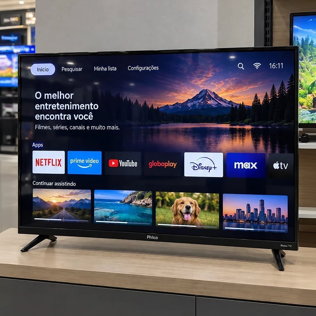 Smart TV 40” Philco Roku TV LED Dolby Audio PTV40M9GR2CGB