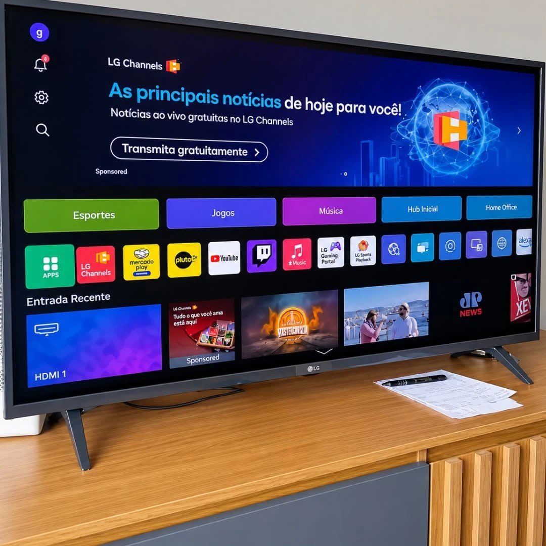 Smart TV LG 43"Full HD, Processador A5 Ger6, AI, Alexa e webOS 23 - 43LR6700PSA