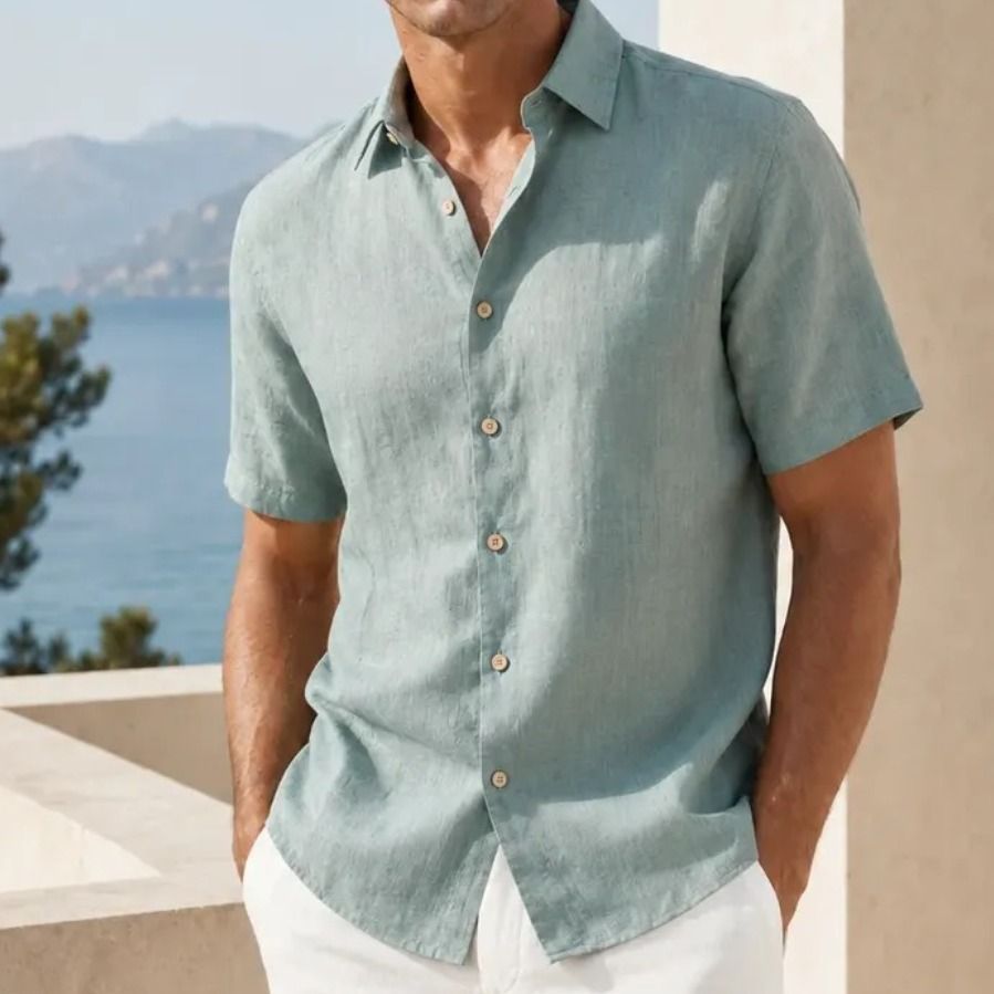 Camisa Manga Curta Viscose Old Money Confortavel (P ao GG)