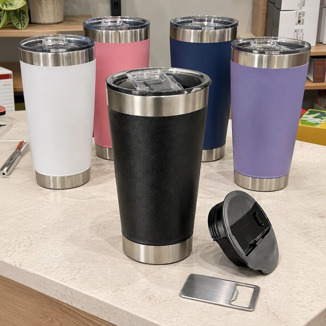 Copo Térmico 473 Ml Aço Inox Parede Dupla Com Tampa Lurabel
