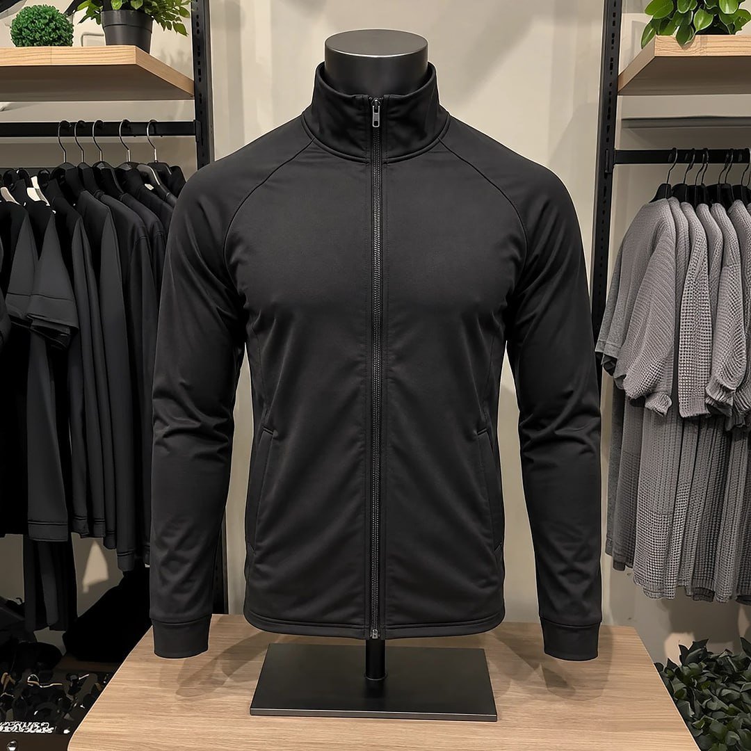 Jaqueta Fitnes Polieste Lisa Treino - Preto