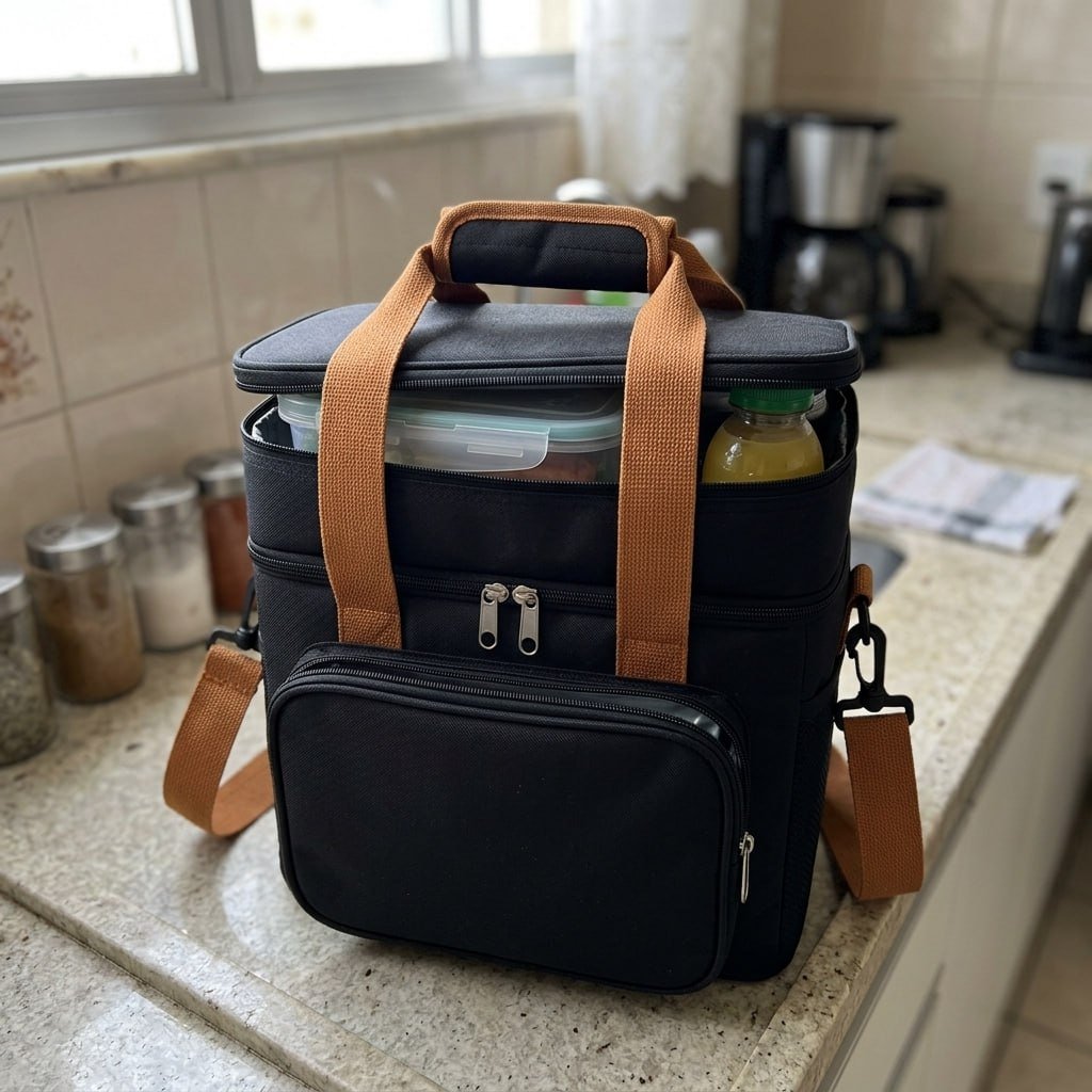 Bolsa Térmica Lancheira Com Alça Transversal Para Marmitas e Lanches