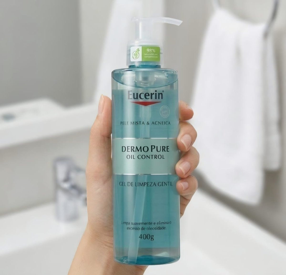 EUCERIN Gel de Limpeza Facial AntiAcne Dermo Pure Gentil 400ml