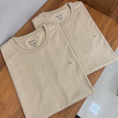 Camiseta Aramis Masculina Basic Lisa Mono Icon Areia (P ao GGG)