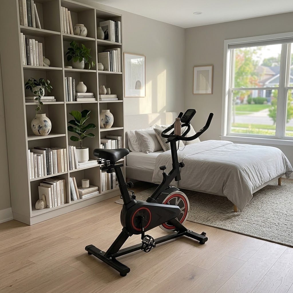 Bicicleta Ergométrica Bike Spinning Para Exercícios Com Volante e Display LCD