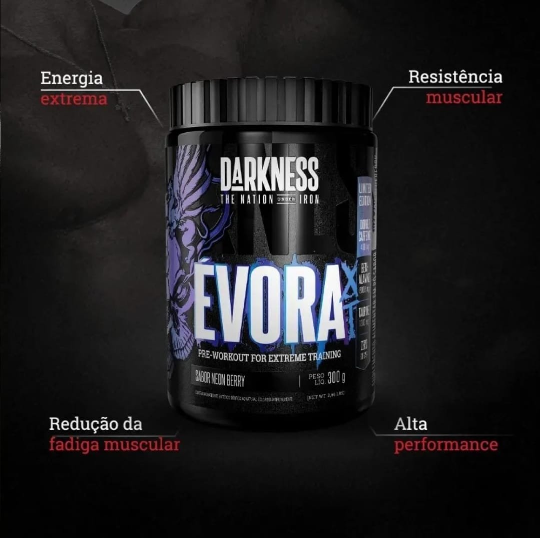 Pré-treino Évora Xt Neon Berry 300g Darkness Neon Berry