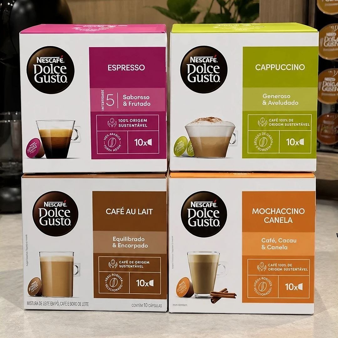 Kit Dolce Gusto - 40 cápsulas - Espresso - Canela - Au Lait - Cappuccino