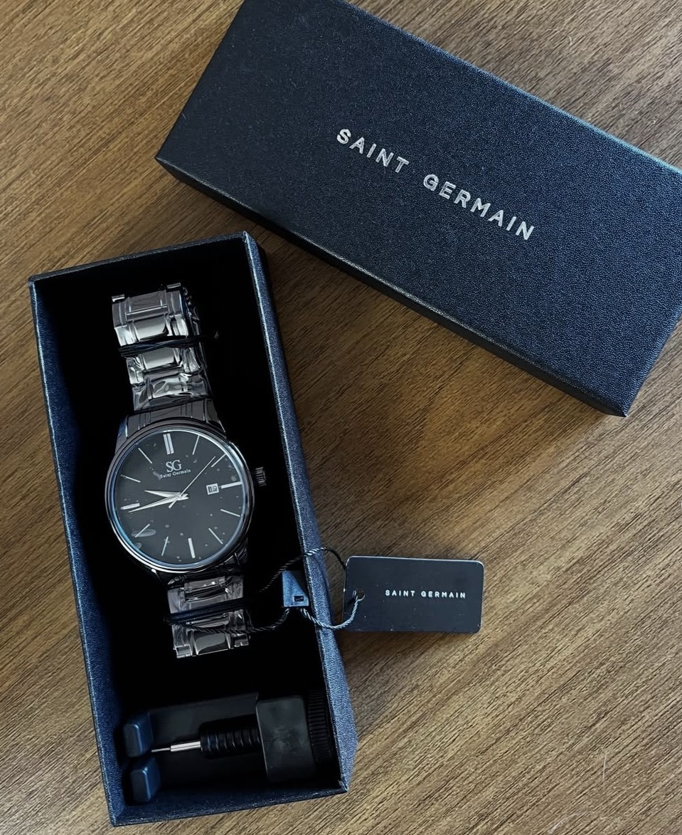 Relógio Masculino Saint Germain Murray Full Black de Couro Sintético Preto