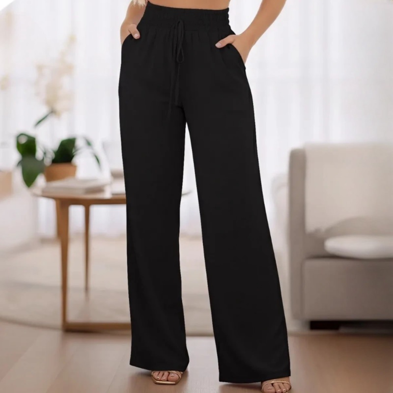 Calça Feminina Pantalona Duna Wide Leg Cintura Alta
