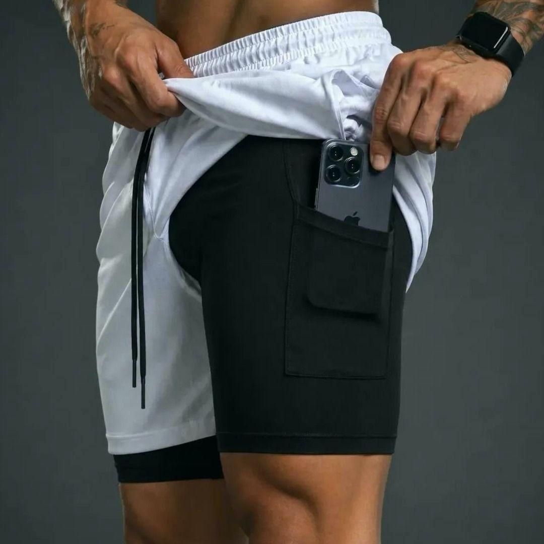 Kit 4 Shorts 2 em 1 Duplo Dry-Fit