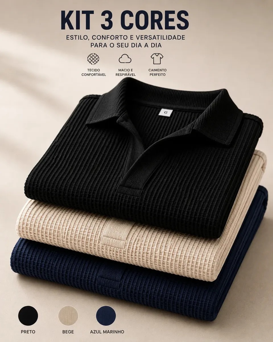 Kit Camisas Gola Polo Camisetas Blusas (P ao GG)