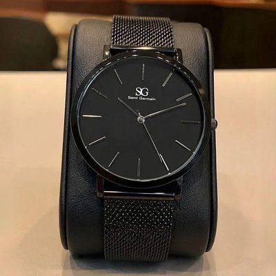 Relógio Masculino Preto Saint Germain Houston Full Black 40mm Fundo Preto