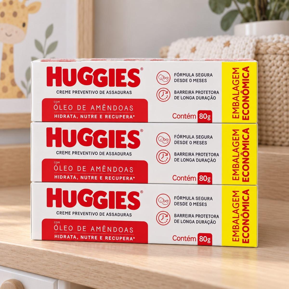 Creme Preventivo Assaduras Huggies Pele Protegida c/3 de 80g