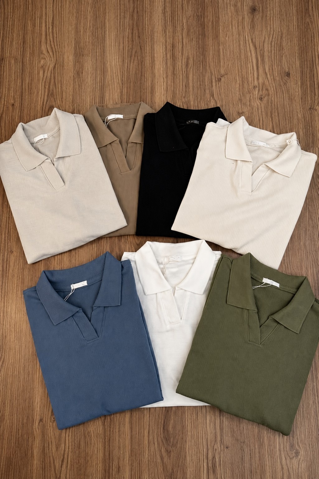 Camisa Camiseta Polo Masculina Texturizada Sem Botão (P ao G3)