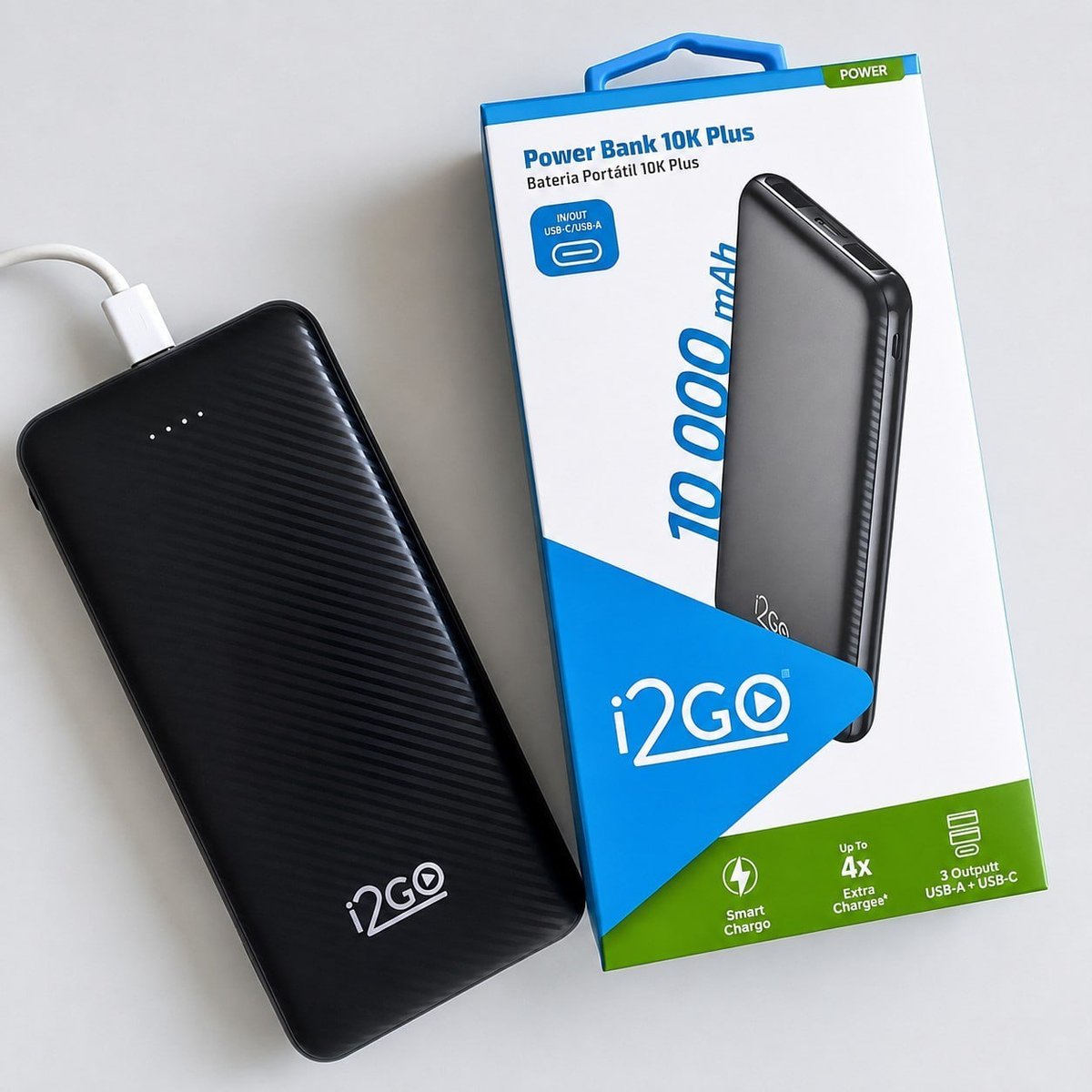 Power Bank I2go Plus 10000mAh Usb-c Preto