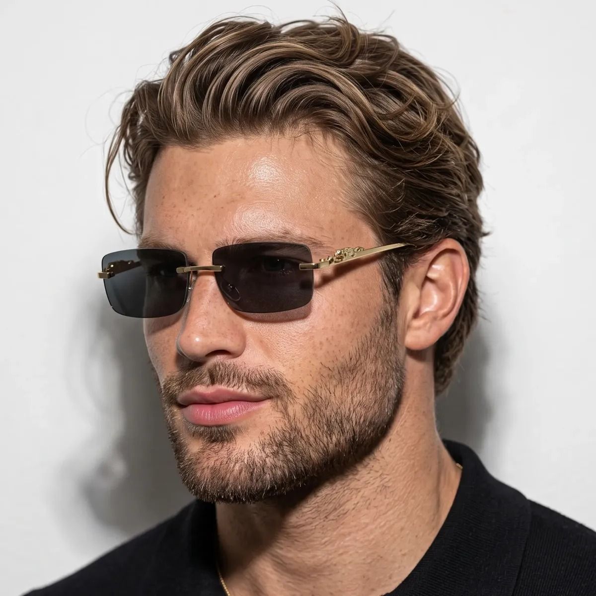 Óculos De Sol Retagular Masculino Hype Moda Tigre