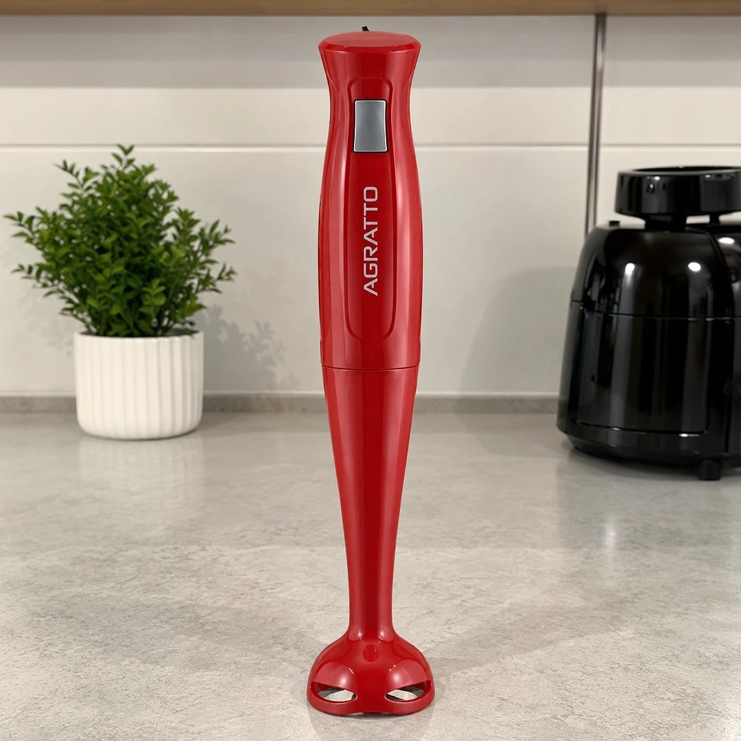 Mixer De Mão Agratto MXV-01 Com Copo 700ml Lâminas Em Aço Inoxidável Design Compacto Para Misturar Triturar E Preparar Receitas Rapidamente