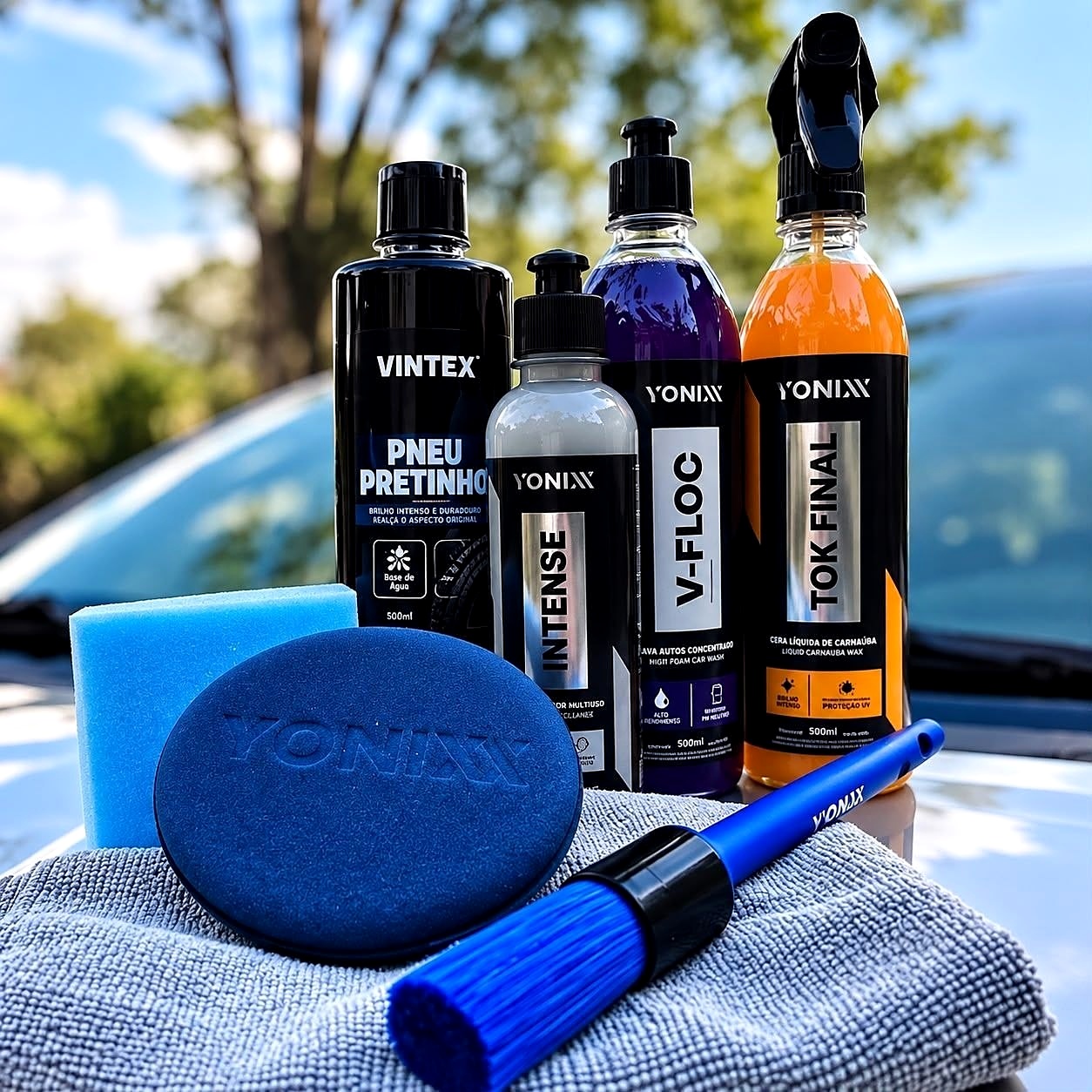 🚗 Kit Vonixx V-Floc + Cera Tok + Revitalizador + Pretinho