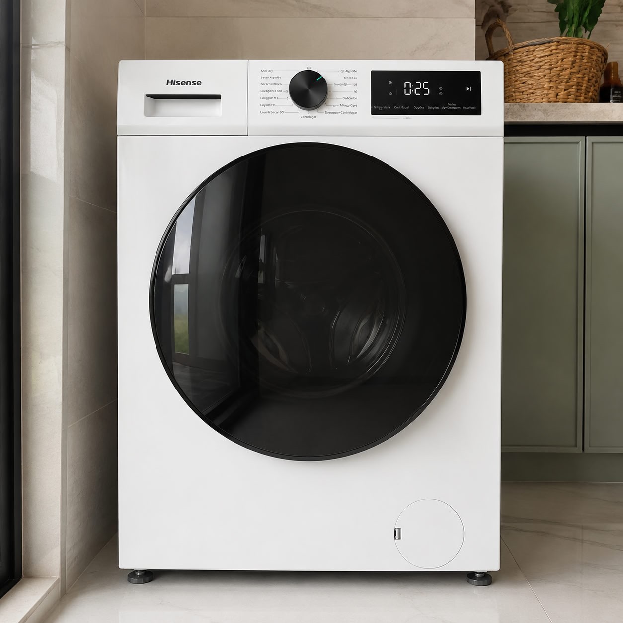 Lava e Seca Hisense 1i Branca 11kg / 7kg Inverter 15 programas  WD1i1141BW1