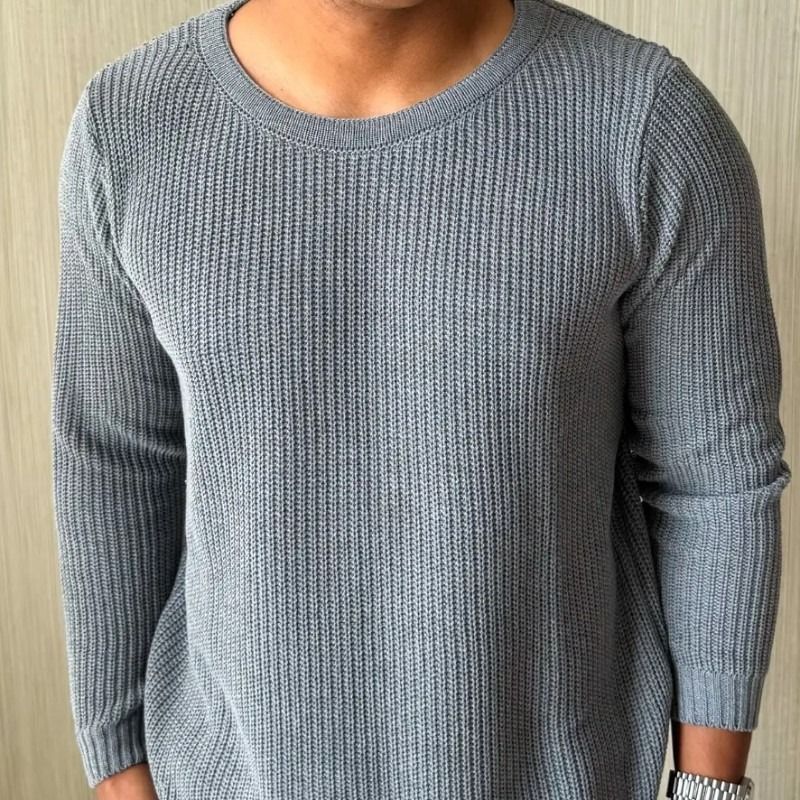 Suéter Masculino Lã Tricot Blusa De Frio Social Manga Longa (P ao GG)