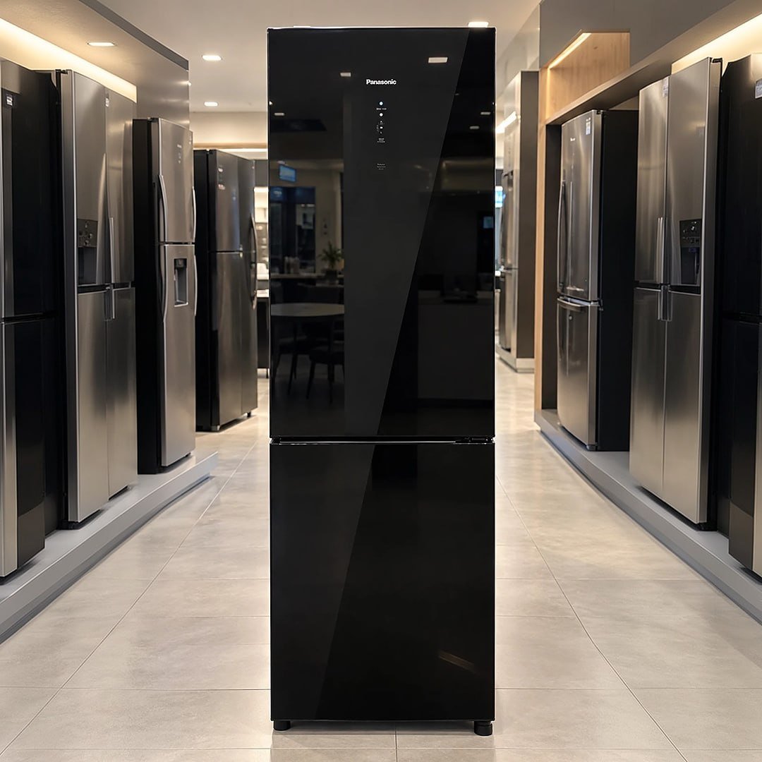 Refrigerador Panasonic 407l Black Glass Nr-bb41gv2b Preto 220V