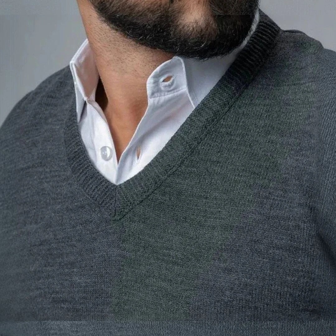 Sueter Masculino Gola V Pullôver Tricot Blusa Frio Casaco Lã