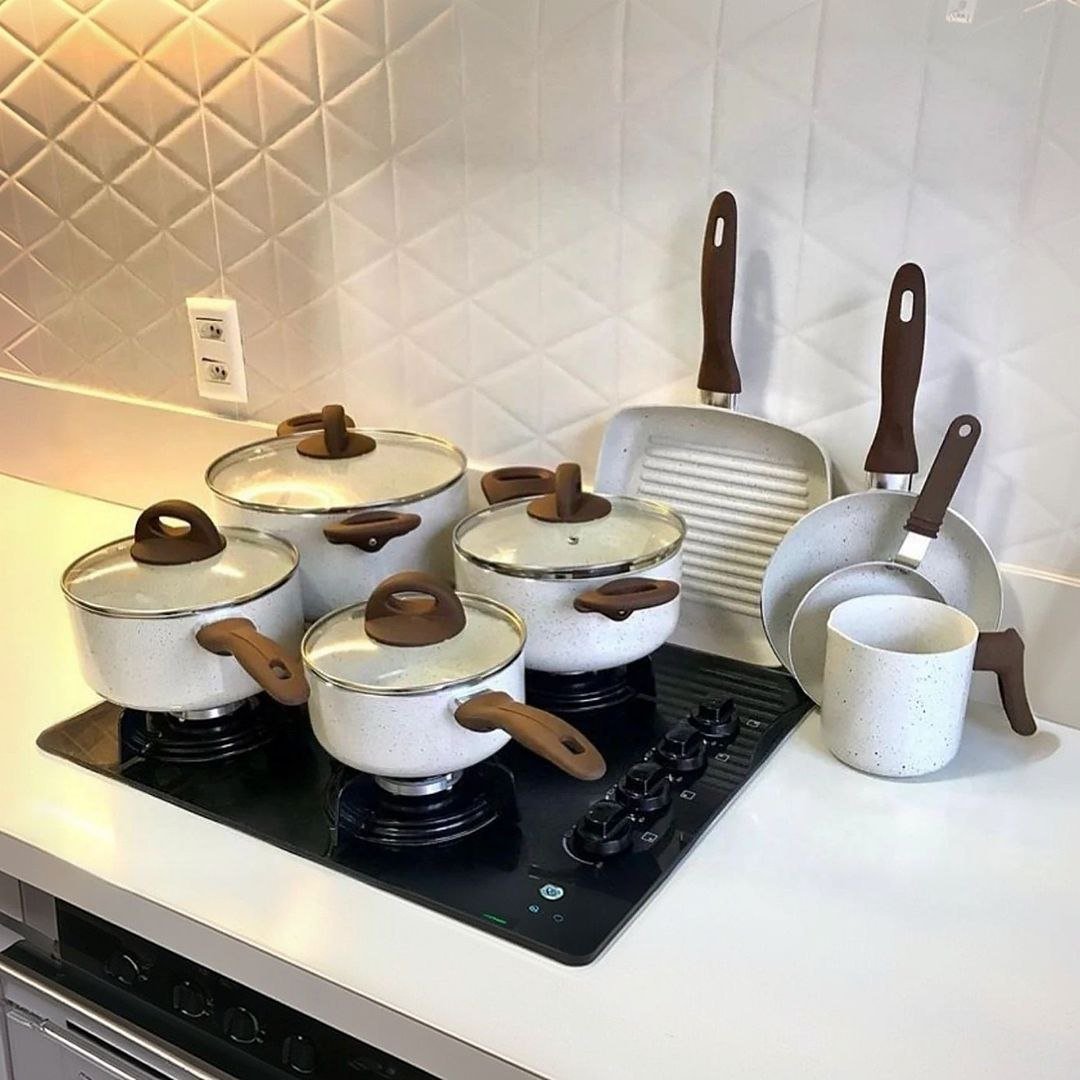 Conj de Panelas 8 Peças Ceramic Life Smart Plus Vanilla - Brinox